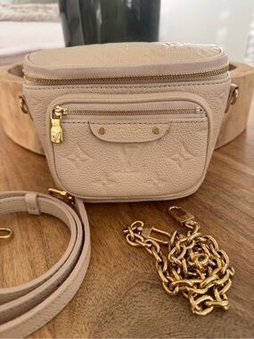 Louis Vuitton Mini Bum Bag - Color Sand Monogram Empreinte Leather